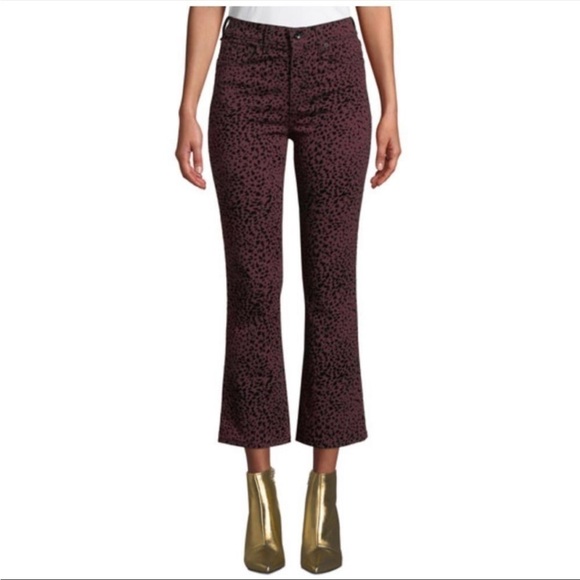 Rag & Bone Hana Burgundy Cheetah print crop pants - Picture 4 of 9